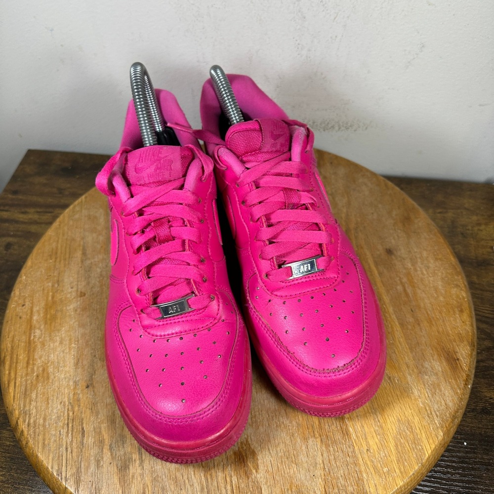Nike Air Force 1 Low Fireberry Pink Leather Sneakers DD8959-600 Womens 7 - Picture 3 of 8